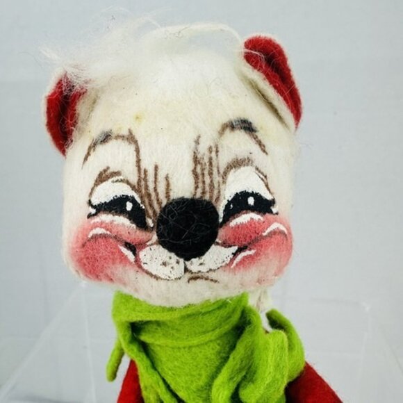 Annalee 7" Merry Christmas Caroller White Mouse Closed Mouth Sheet Music 1970 - Picture 2 of 12